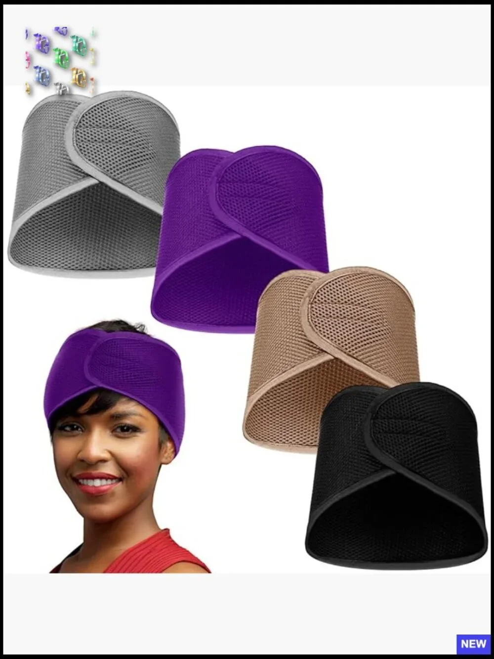 Mesh Hair Wraps Set Adjustable Headbands for Sleeping Yoga Face Wash Comfortable